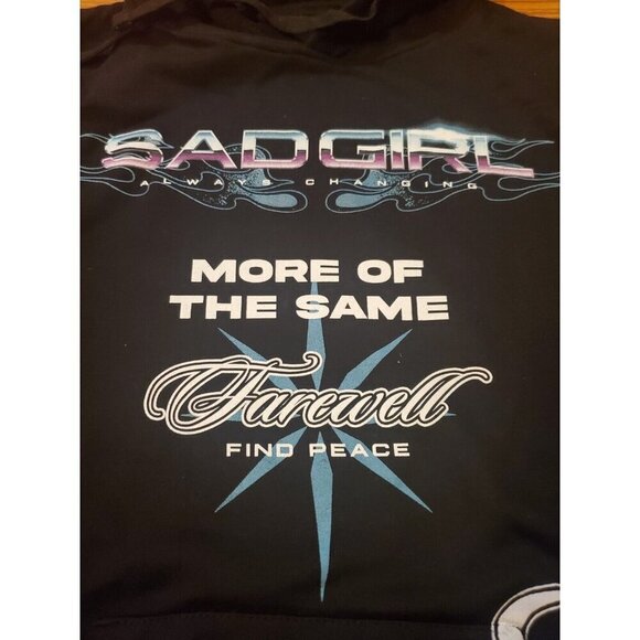 Bad Girl Graphic Hoodie Womens Size Small‎ Black Always Changing Fashion Nova - Picture 2 of 8